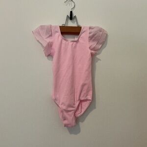 Flutter Sleeve Girls Leotard Size 100 Fits A 3/4 Pink